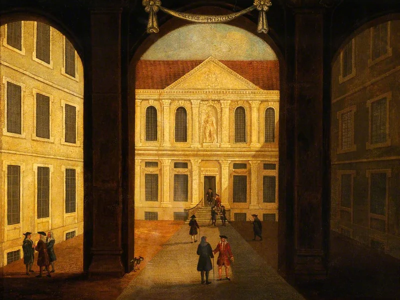 1721-Samuel Wale - Royal College of Physicians, Warwick Lane, Londra - Interno del cortile